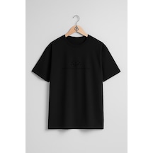 Oversize Scotty Cameron Göğüs Tasarımlı Unisex T-shirt Siyah