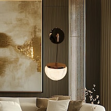 Derem Siyah Gold 8 Watt Kristal Taşlı Salon Led Aplik Siyah