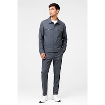 İmza 6 Drop Slim Fit Esnek Takım Elbise 1001260176 Lacivert - Gri