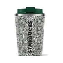 Starbucks Yeşil Beyaz Desenli Çelik Termos Bardak 355 Ml Yeşil