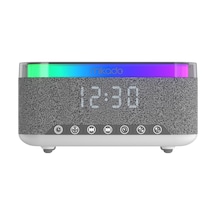 Md-w10 1200mah 10w Gri Bt Usb Rgb Gece Lambası Alarmlı Saat Speaker