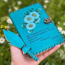 Papatya Mevsimi Deri Defter Mavi