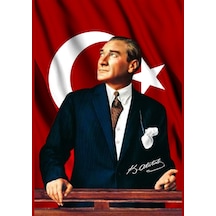 Atatürk Baskılı Türk Bayrağı 200x300 Cm / 2x3 Metre - Raşel Kum