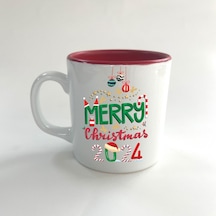 Merry Christmas 2024 Baskılı Kırmızı Multi Yılbaşı Kupası