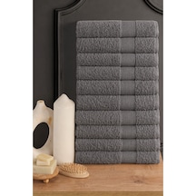 Blanc 10'lu 50x90cm El Yüz & Saç Havlusu Seti Havlu El Havlusu Banyo Havlusu I Çeyiz Havlusu Antrasit