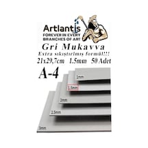 A4 Mukavva Gri 1.5 Mm 50 Adet 1 Paket 21x29,7 Cm A-4 Mukavva 1,5 Mm Kalınlığında A-4 Mukavva 1 Adet