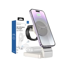 3in1 Magsafe Uyumlu 15w Kablosuz Şarj Standı İphone Ve Apple Watc