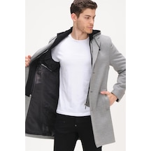 Plt8376 Dewberry Erkek Palto-Gri-Gri