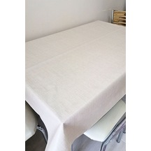 Altı Astarlı Muşamba Masa Örtüsü Kare Yuvarlak Dikdörtgen Krem