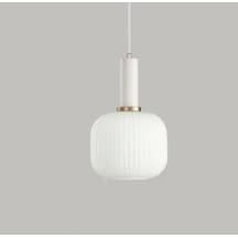 Rsylight Rustik Dekoratif Metal Modern Beyaz Opal Beyaz Camlı Tekli Avize Eskitme