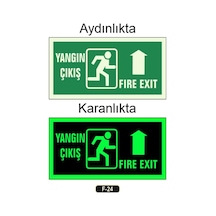 Fosforlu Yangın Çıkışı Fıre Exıt Yön Levhası
