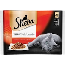 Sheba Karışık Etli Pouch Yetişkin Kedi Yaş Maması 4 x 85 G 13'lü