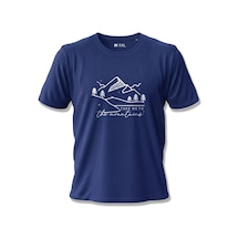 North Whiskers Take Me To The Mountains - Dağ Baskılı Unisex %100 Pamuklu Lacivert Outdoor Tişört Lacivert - 875132200 Lacivert - 875132200 Lacivert