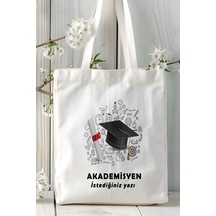 Art Hediye Akademisyen Öğretim Üyesi Baskılı Bez Omuz Çantası Kişiye Özel Model 8 Çok Renkli