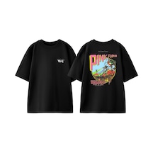 Thewert Pink Floyd Sacramento Tasarım Sırt Baskılı Pamuk Siyah Oversize T-shirt