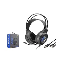 Hadron G881 Rgb Ledli Mikrofonlu 2x3.5mm Aux 2mt Kablolu Kulaküstü Oyuncu Kulaklığı - Siyah