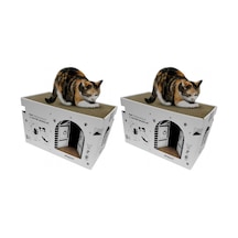 Karton Kedi Tırmalama Ve Dinlenme Evi 2 Paketi