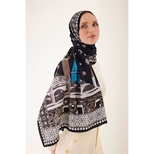 Imannoor Vuslat Siyah Floş Viskon Şal 70x210 Siyah