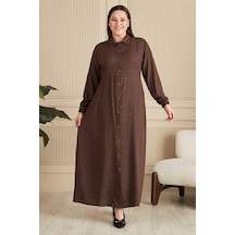 Kadin Buyuk Beden Çıtır Desen Yazlik Tesettur Elbise 001