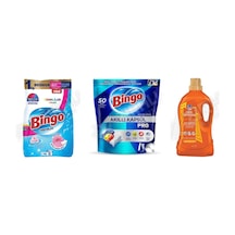 Bingo Renkliler Toz 8 Kg +tablet 50'li +giysi Şampuanı 3lt 3'lü Set Diğer