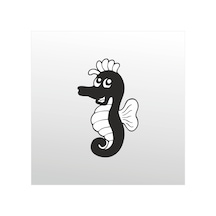 Folyo Sticker Deniz Atı 80cm Uzunluk Siyah