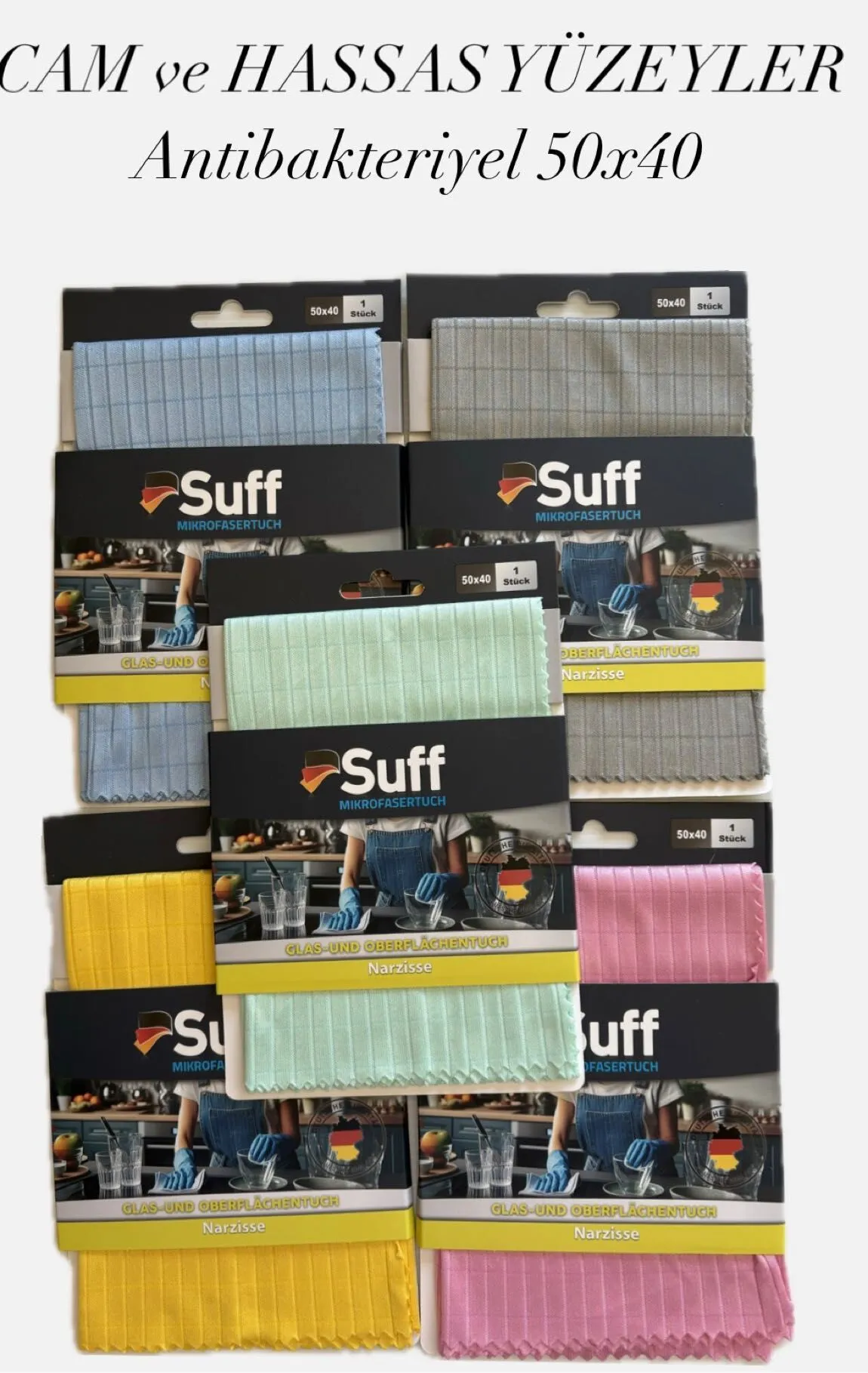 Suff Cam Ve Hassas Yüzeyler Bezi 50x40 5 Farklı Renk Seçeneği Çok Renkli