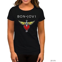 Bon Jovi Hearth Siyah Kadın Tişört