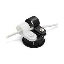 Koodmax 25 Adet 30mm R Tipi Plastik Kelepçe Klips - Kablo Toplayıcı - Vida Çivi Tipi - Siyah