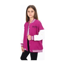 Toontoy Kız Çocuk Nakışlı Kolej Hırka Mürdüm