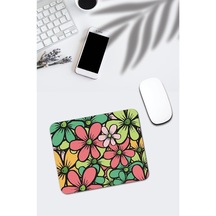 Rengarenk Çiçek Desenli Mouse Pad Mousepad
