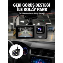 1080p 3 Kameralı Araç Dvr Döngü Kayıt Ve Geri Görüş Özellikli Yeni Nesil 19411783