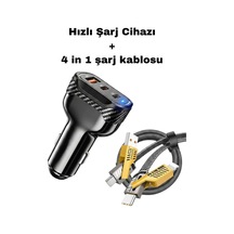 78w Araç Şarj Aleti + 4in1 65w Hızlı Şarj Kablosu Set
