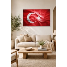 Tam Renk Türk Bayrağı Dekoratif Kanvas Duvar Tablosu Çok Renkli
