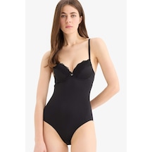 DeFacto Yarım Dolgulu Dantel Detaylı Bodysuit-Fall in Love D8168AX25SPBK81