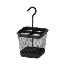 Bölmeli Askılı Kaşıklık 12x12cm İkea Tezgah Üstü Bulaşıklık Siyah