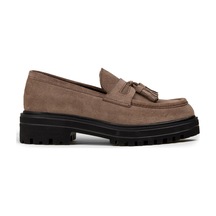 Deery Kadın Hakiki Süet Vizon Rengi Püsküllü Loafer - 02020zvzne01 vizon