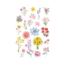 Karışık 210 Çeşit Çiçek Sticker Seti 10 Sayfa Abanoz