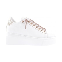 Dgn Es854-23y Kadin Kalin Taban Silver Taş Bağcikli Sneakers Ayakkabi ES854-2007-R0198 Beyaz