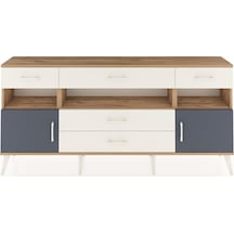 Arges Konsol 3 Raflı 5 Çekmeceli 2 Kapaklı 176x30x83 Çam-antrasit/aytaşı Antrasit/aytaşı
