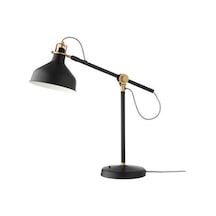 Çalışma Lambası,MeridyenDukkan Siyah Renk Gold Detay 19 cm IKEA Metal Masa Lambası