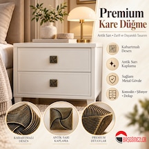 Haskan Gül Düğme Kulp Antik Sarı