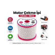 Algaride 2.5mm Motor Çekme İpi 100 Mt Motorlu Testere Jeneratör Ve Motorlu Tırpan Uyumlu Starter Marş İpi