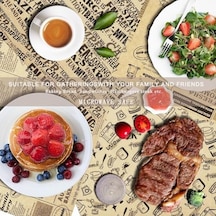 100 Adet Vintage Gazete Desenli Yağ Geçirmez Sunum Kağıdı 25x35 Cm Hamburger, Fast Food, Mangal Ve Paket Servis İçin Gıda Altlığı Açık Gri