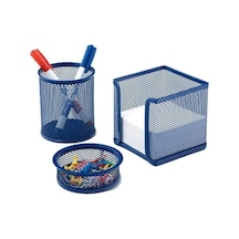 Drt 409 3 Lü Lacivert Masaüstü Kalemlik Set