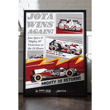 Formula 1 Siyah Ahşap Çerçeveli Poster, Spor Araba Yarış Duvar Tablosu