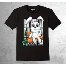 Tavşan Havuç Be Nice Be Happy Rabbit Tişört Çocuk T-shirt 001