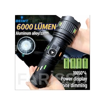 Small Sun Sm-t709 6000 Lümen Şarjlı Profesyonel Zoomlu El Feneri - Type-c Siyah