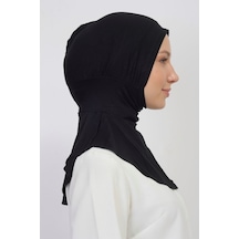 Pratik Esnek Likralı Boyunluklu Geçmeli Bone Siyah