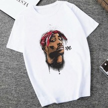 Noıssey Kırmızı Etiket Gala Amerikan Ripper Tupac 2pac Hip Hop T-shirt Mod.27 12528 Beyaz