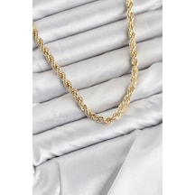 Cm Burgu Model Gold Renk Pirinç 60 Cm Kadın Kolye Tj-bko11127 Gümüş